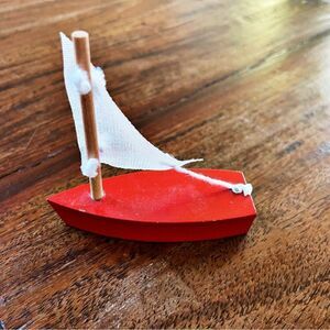 Small Wooden Sailboat Décor Gift Idea NWOT
